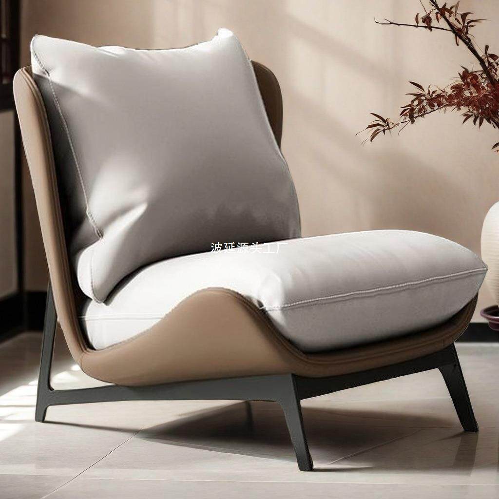 单人沙发椅意式轻奢小户型客厅阳台小沙发网红懒人沙发躺椅休闲椅