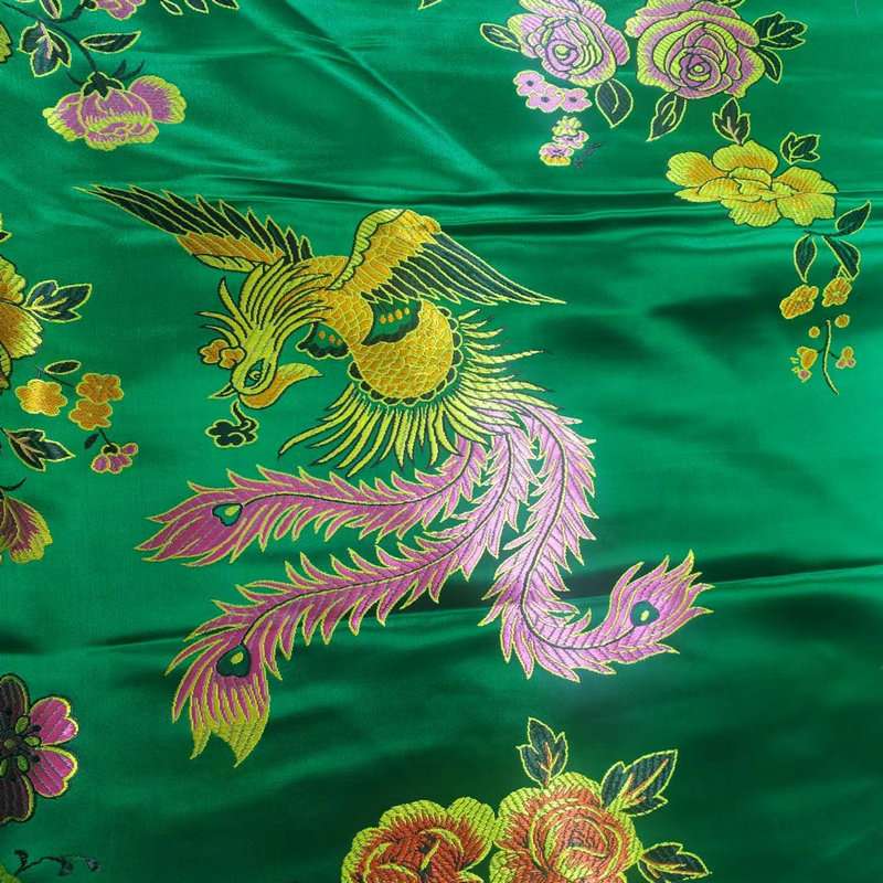 正宗杭州真丝锦缎类绿色被面 老式仿古包边棉被罩