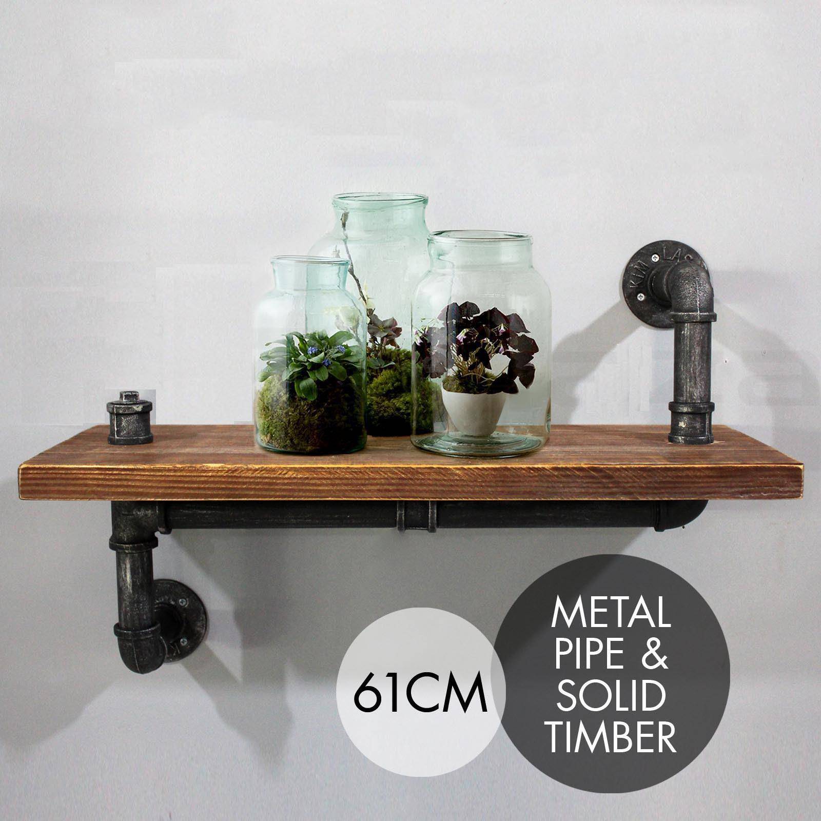 工厂直销工业风铁艺水管隔板实木创意墙上置物架客厅收纳架展示架