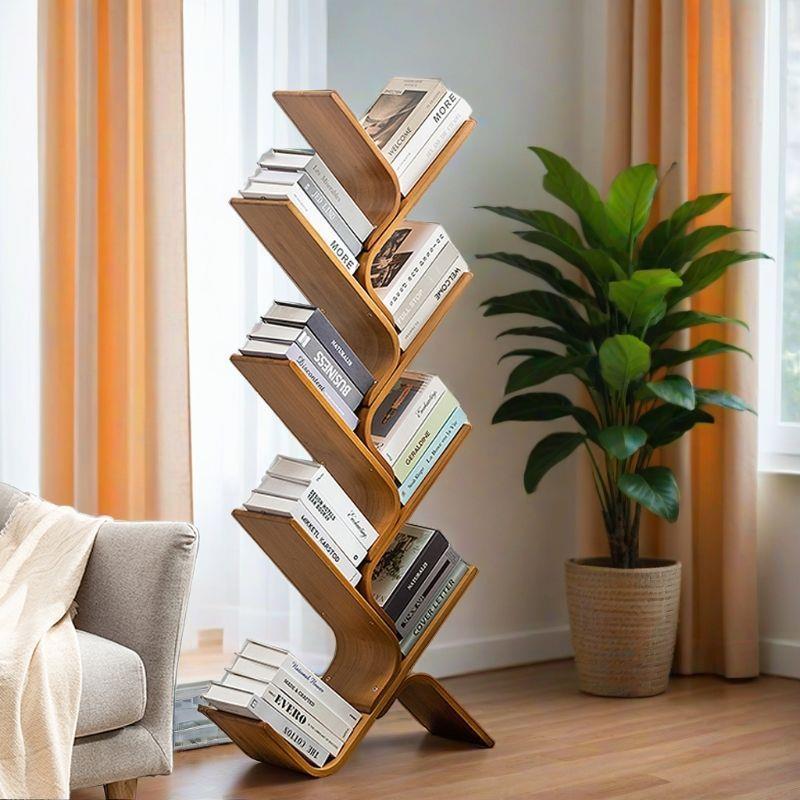 树形书架落地简约家用小型桌面书本创意收纳架简易学生书柜置物架