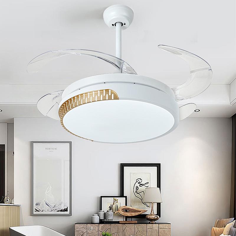 2023客厅隐形北欧吊扇灯餐厅卧室家用简约现代led电风扇灯吊扇灯