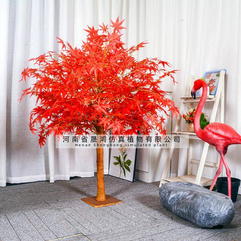 仿真红枫树假枫树景观树假红枫叶商场装饰大型假树人造树仿真植物