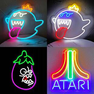 外贸亚克力LED霓虹灯愤怒的小鸟发光灯网红布置打卡