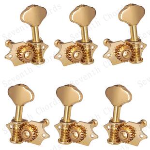 开放式民谣木电吉他弦钮琴头钮扭弦准弦轴旋钮上卷弦器穿弦孔前金