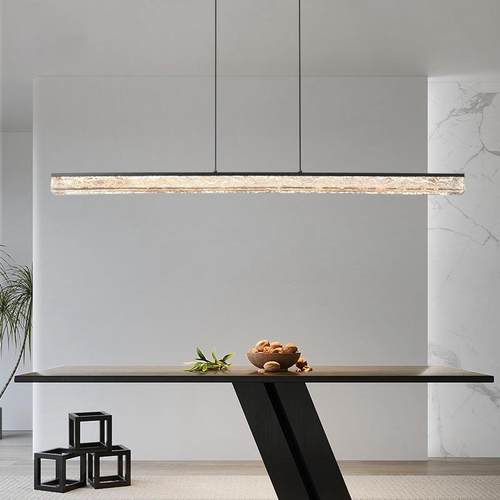 意式极简餐厅吊灯现代简约吧台创意餐桌饭厅设计师高端一字长条灯