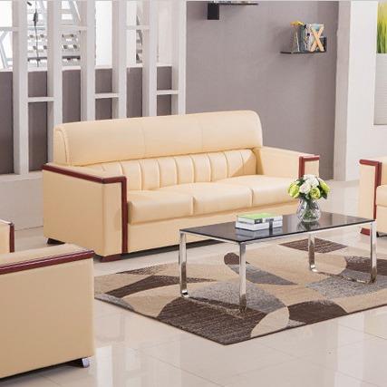 广州办公沙发茶几组合简约现代商务会客皮艺三人位沙发办公室沙发