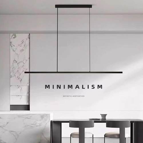 设计师餐厅吊灯简约现代一字长条餐桌吧台灯极简网红前台办公室灯