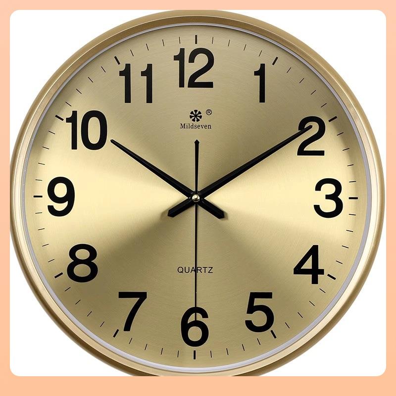 ◖金属盘电波钟2024新款钟表挂钟客厅时钟欧式新中式钟挂墙上石