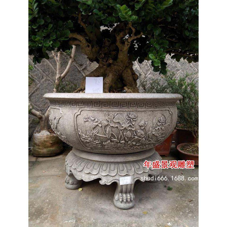 现货仿古盆景缸 惠安厂家雕刻别墅庭院户外石雕花盆摆件 石缸,3C数码配件,USB灯,淘宝优惠券,粉丝福利购,淘宝优惠卷