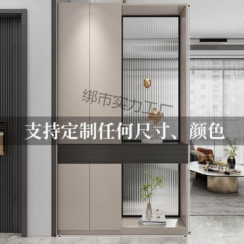 2025新款入户门玄关柜简约客厅隔断柜轻奢实木玻璃屏风柜进门