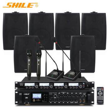 狮乐（SHILE）AV-8820/BX-105会议室音响功放话筒6.5英寸组合套装