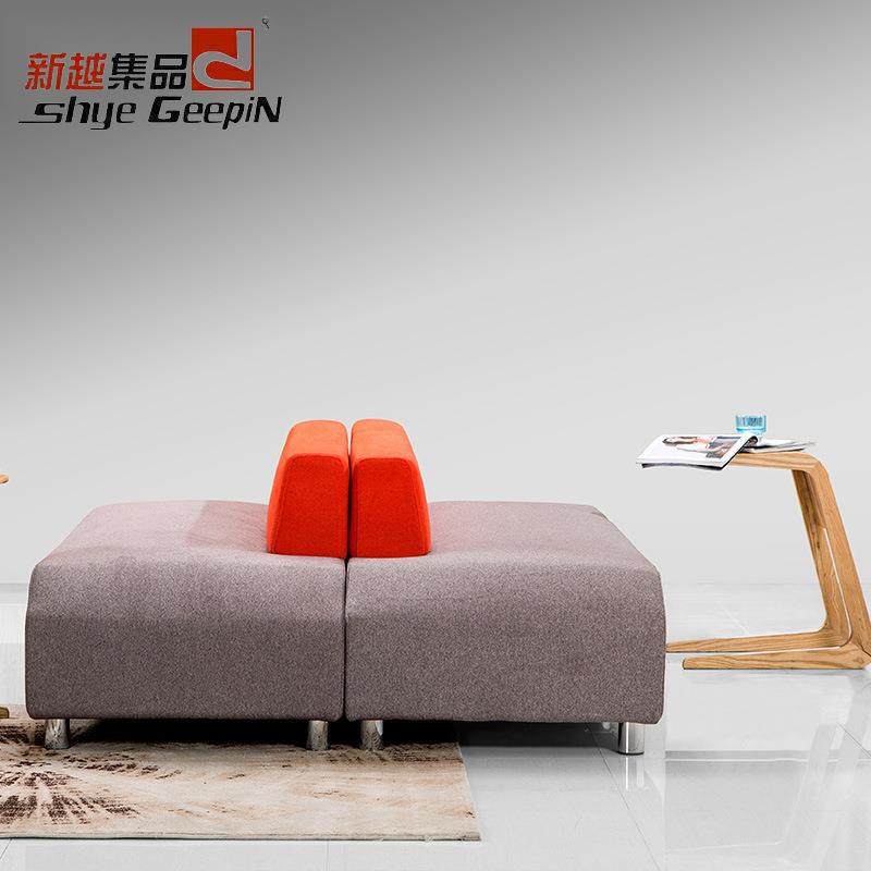 三人沙发带背无扶手创意造型自由组合沙发公共区接待会客沙发