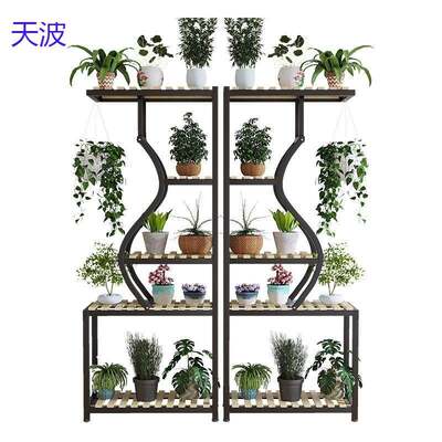 bts花架隔断花店阳台置物架网红多层创意靠墙客厅落地式铁艺花盆