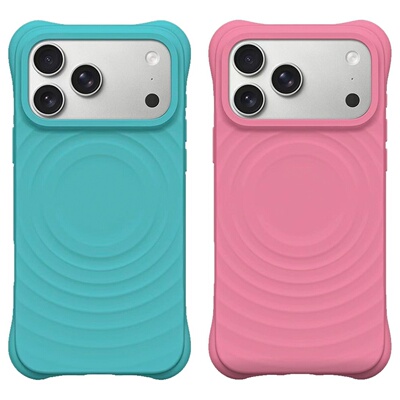 薄荷蓝明星同款水波纹适用苹果手机壳iPhone16proma纯色简约14Magsafe13pro防摔磁吸15plus华强北液态保护套