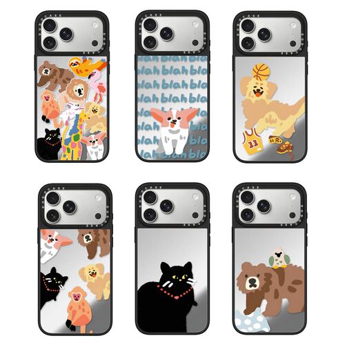 C家联名今日萌友图鉴苹果18Pro适用iPhone17ProMax小猫小狗环绕16pro磁吸手机壳15防摔14保护套13plus