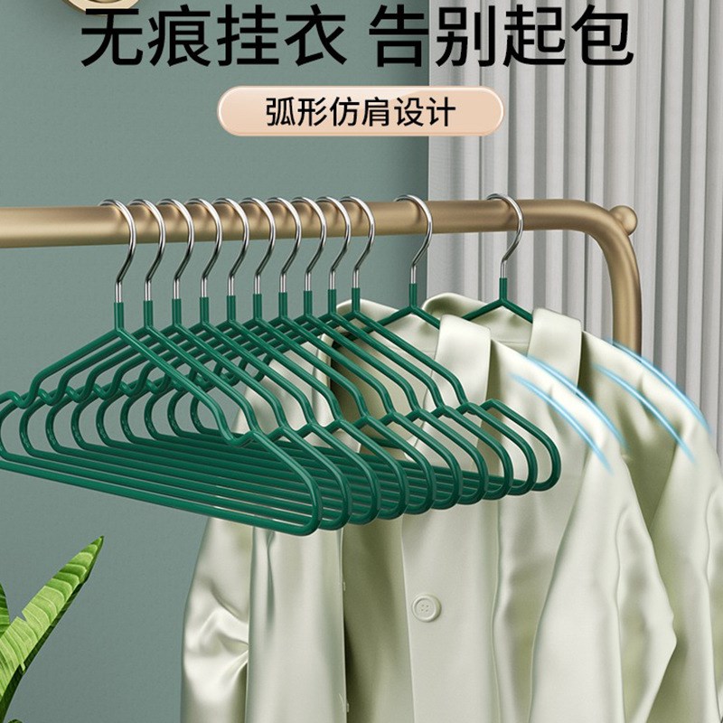 衣架家用挂衣加粗加大防滑不锈钢无痕加厚衣挂晾衣架家用室外成人