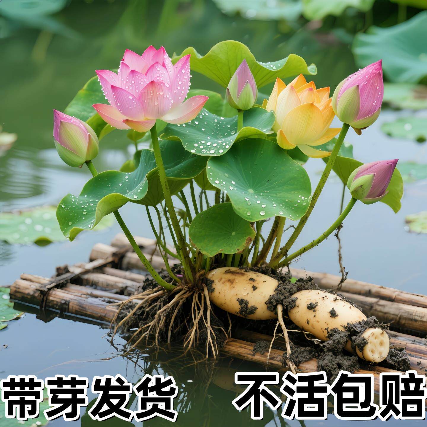 荷花盆栽莲花藕苗四季观赏荷花藕种水培植物池塘花卉睡莲莲藕苗种