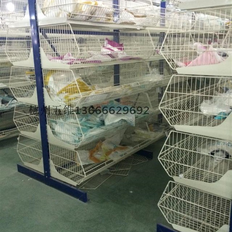 仓储货架斜口篮货架服装网格分隔超市货架面包笼叠笼收纳货架定制