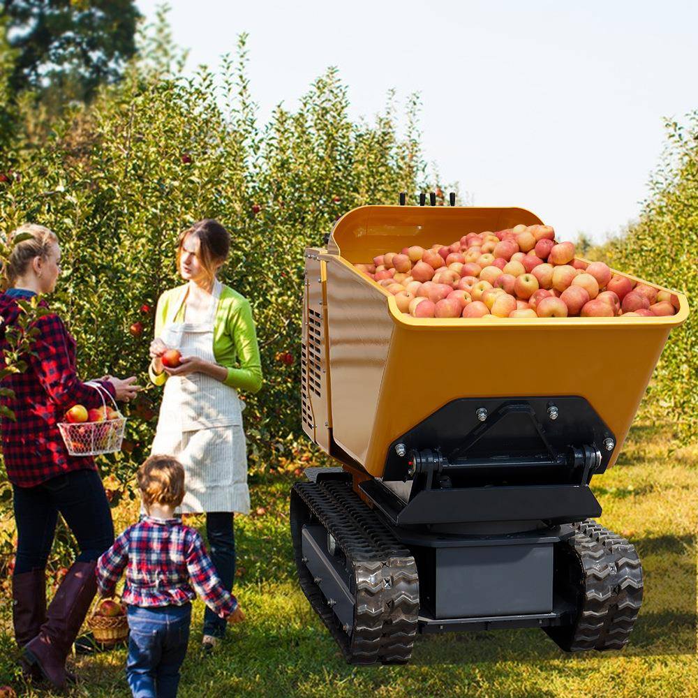 出口欧洲家用果园履带翻斗车左右旋转运输车高效便捷农用装卸用