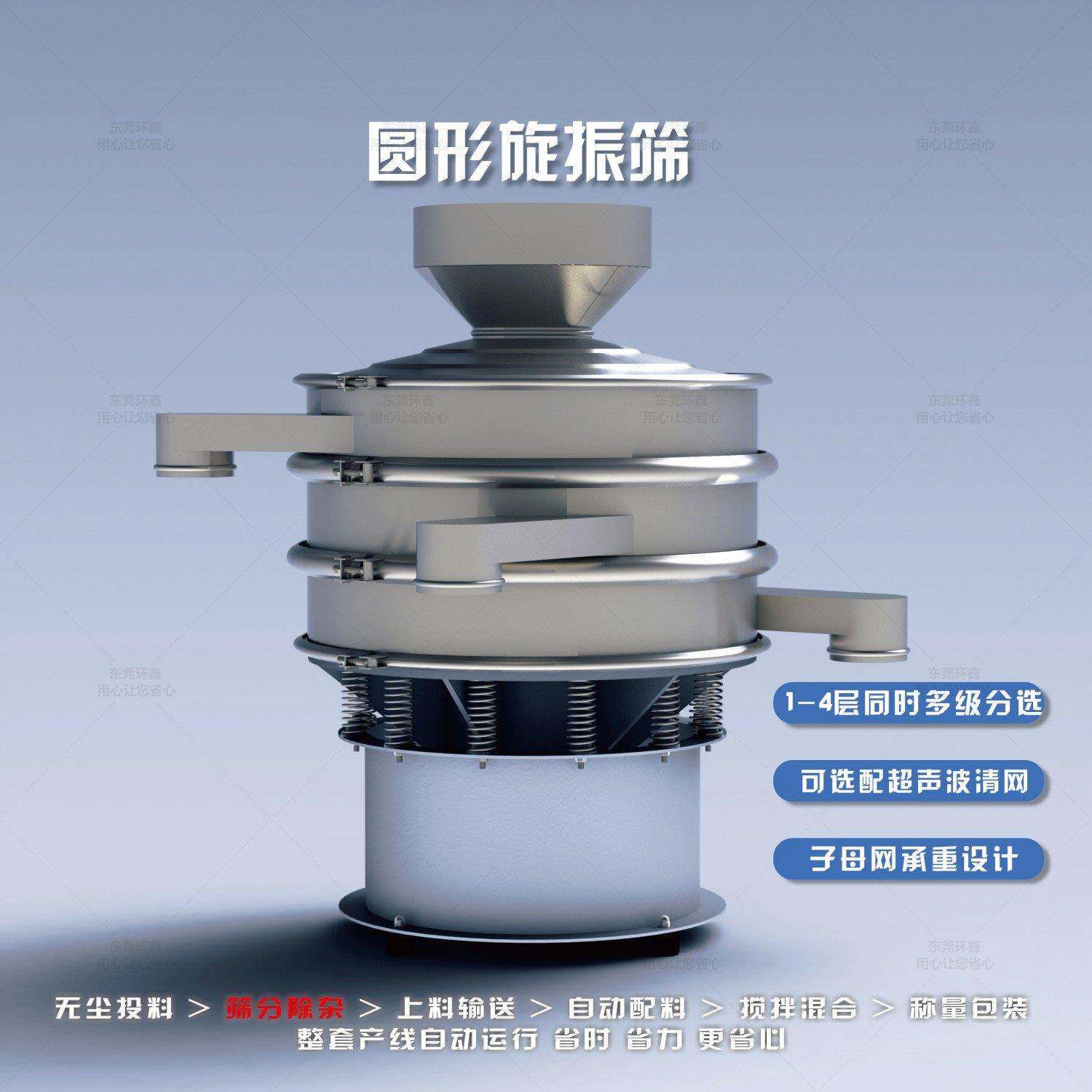 振动筛全自动震动筛粉末颗粒液体筛粉机圆形不锈钢振动筛机厂家