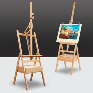 【折扣价】抽屉画架红榉木画架广告素描画架画板套装油画架成人儿