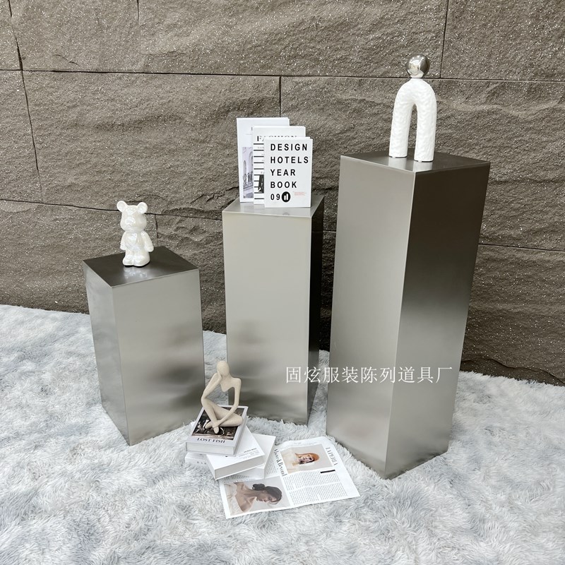 服装店展示架不锈钢展示台落地式鞋包饰品摆台流水台陈列道具地台