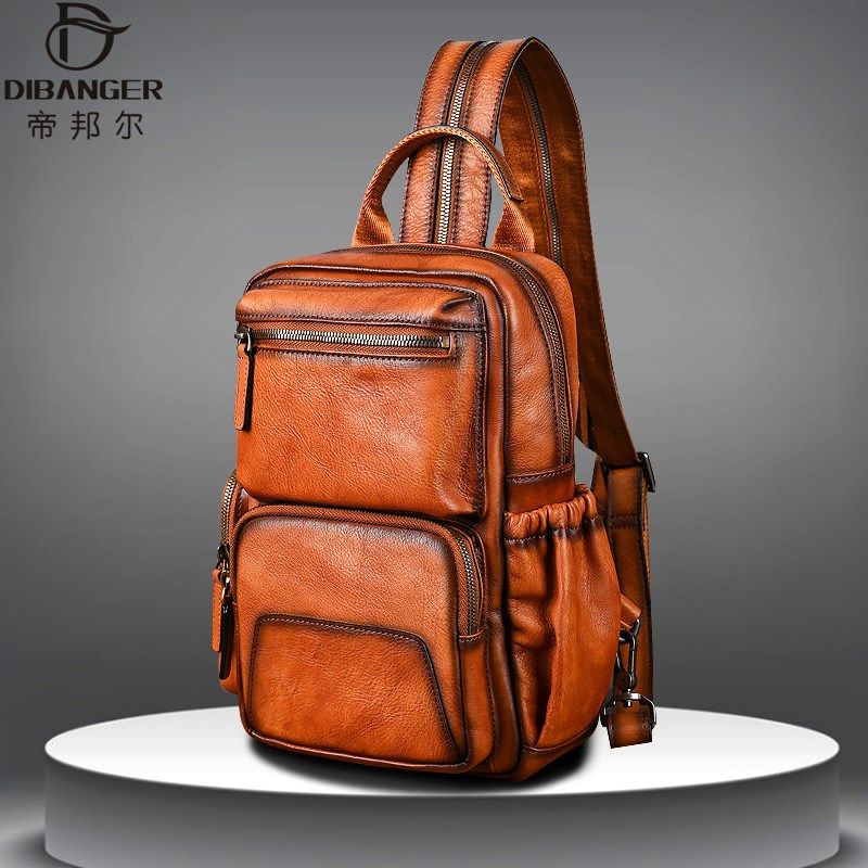 男士胸包真皮单肩斜挎包软皮头层牛皮大容量多功能双肩包两用男包,箱包皮具/热销女包/男包,胸包,淘宝优惠券,粉丝福利购,淘宝优惠卷