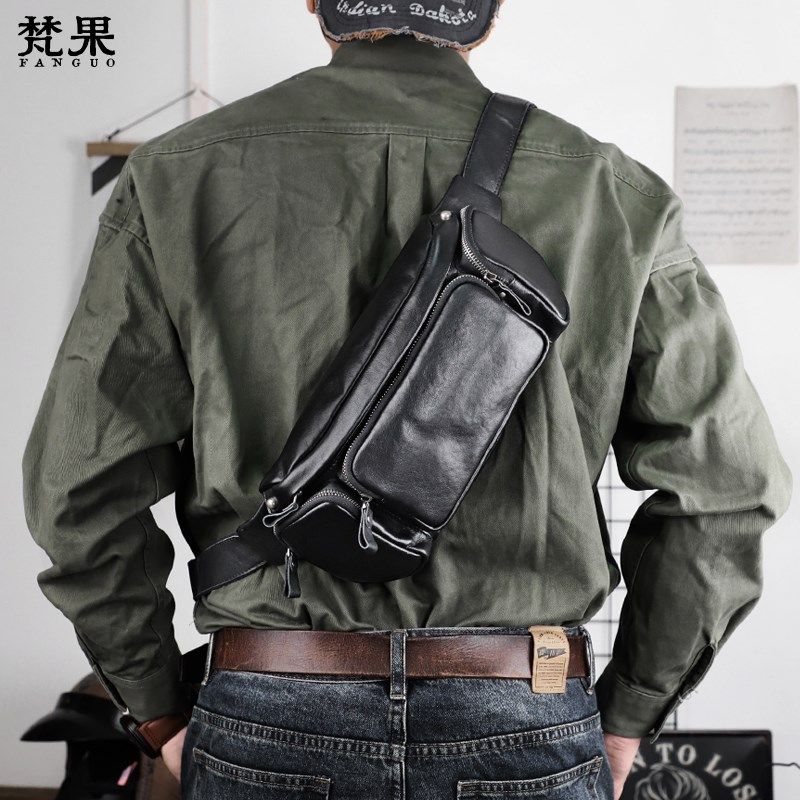 斜挎包男真皮胸包运动休闲时尚腰包韩版潮2024新款头层牛皮背包潮,箱包皮具/热销女包/男包,胸包,淘宝优惠券,粉丝福利购,淘宝优惠卷