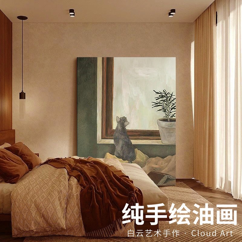 美式复古风格静物客厅软装饰品马蒂斯动物玄关落地摆件画艺术装置图片