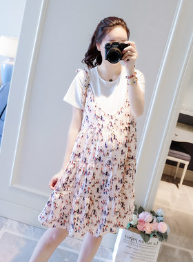 夏季孕妇装套装时尚款2021新款连衣裙宽松大肚婆衣服夏天韩版裙子