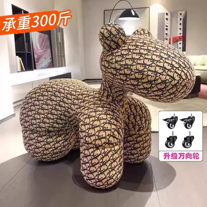 网红小马椅带滑轮创意椅子座椅儿童动物凳客厅落地装饰摆件送礼,住宅家具,儿童凳,淘宝优惠券,粉丝福利购,淘宝优惠卷