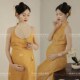 孕妈咪艺术写真服装 黄色旗袍中国风中式 影楼复古新款 孕妇拍照服装