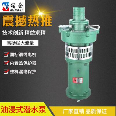 QY潜水泵油浸式深井泵工业农田灌溉泵大流量全铜电机抽水泵3KW