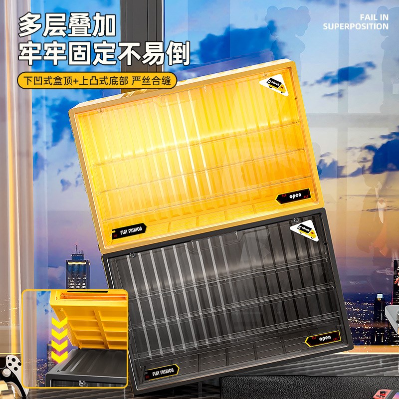 盲盒收纳展示架大号多层创意彩色手办置物架收纳盒积木玩具集装箱
