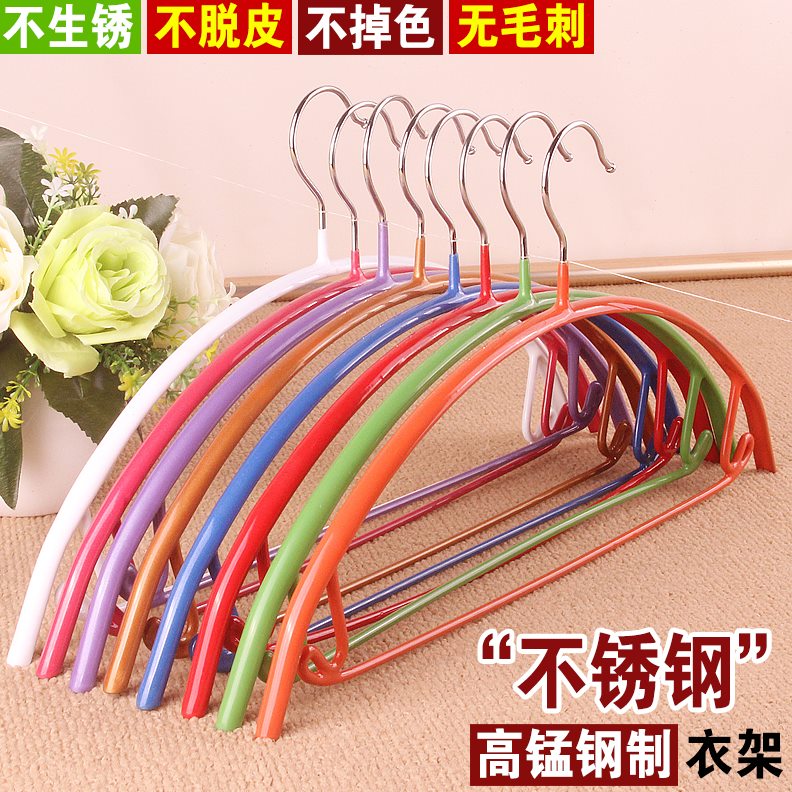 晾衣架装支浸塑10包邮不锈钢衣架子无痕衣挂防滑晾衣架撑衣服家用