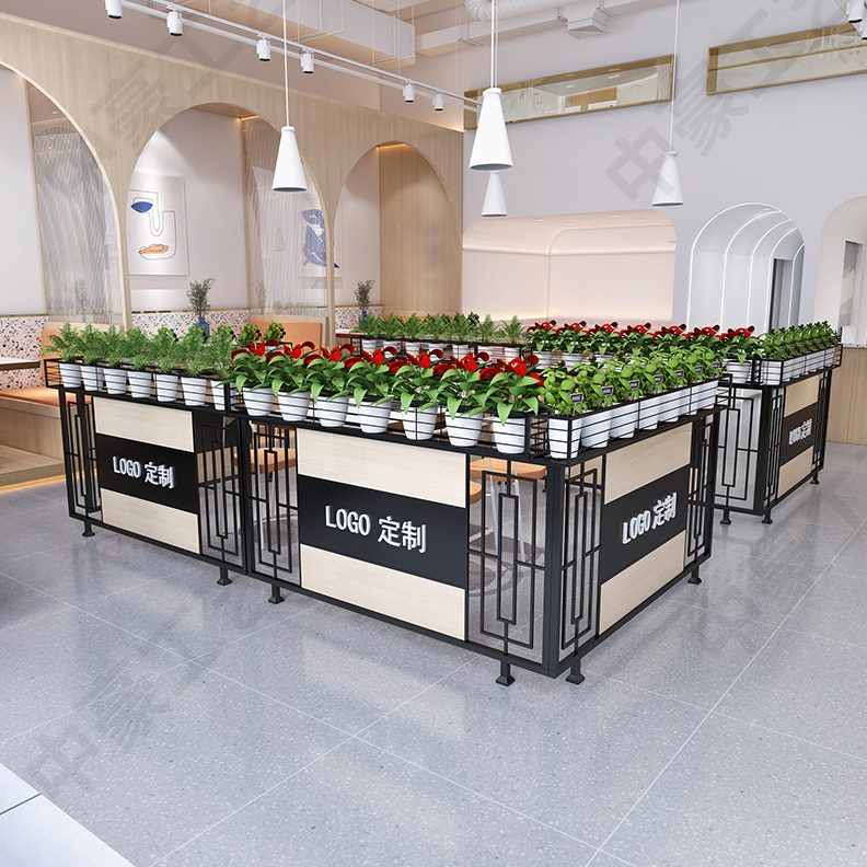 过道隔断置物架洒吧装饰工业风绿植屏风墙卡坐矮花槽铁艺餐厅护栏