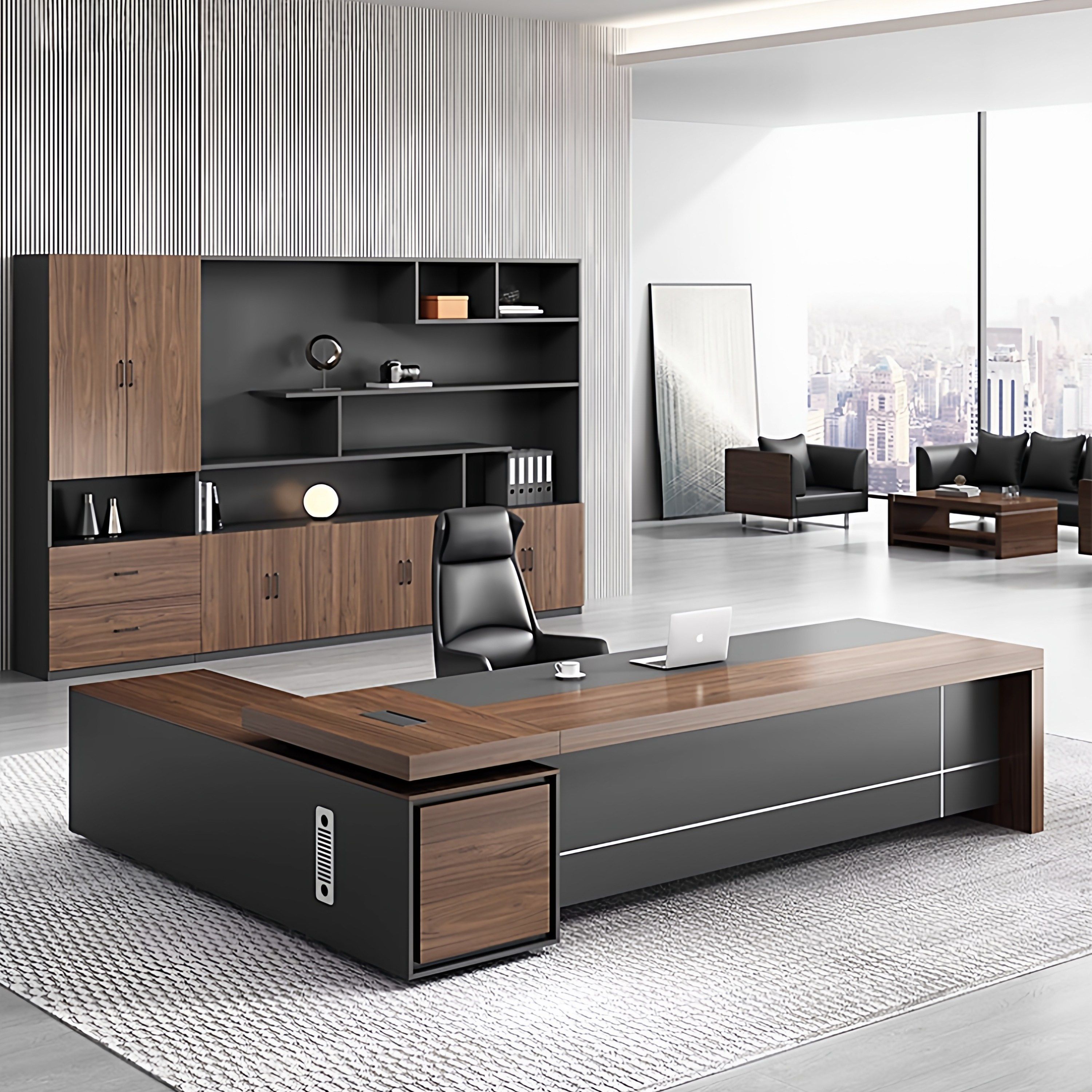 办公桌简约现代经理主管桌椅组合办公家具总裁桌高端大班台老板桌