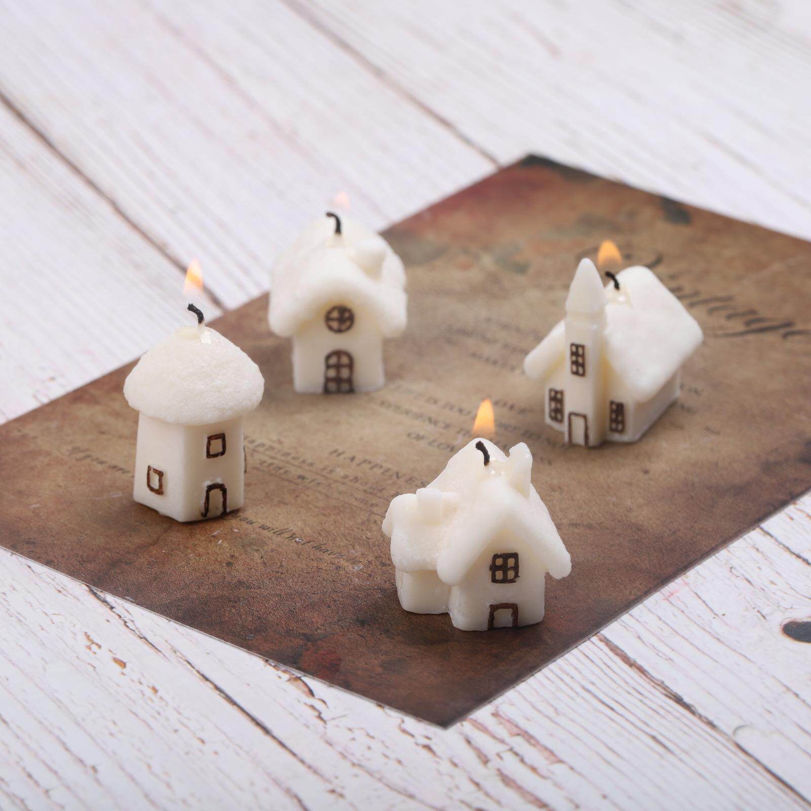 新款香薰石膏香薰蜡烛翻糖烘焙硅胶模具创意房子模具