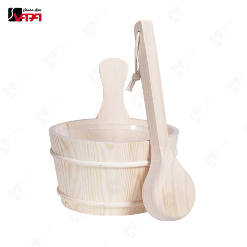 厂家直销 有底4L桑拿木桶木勺 桑拿淋浴桶 无节疤木桶桑拿房配件