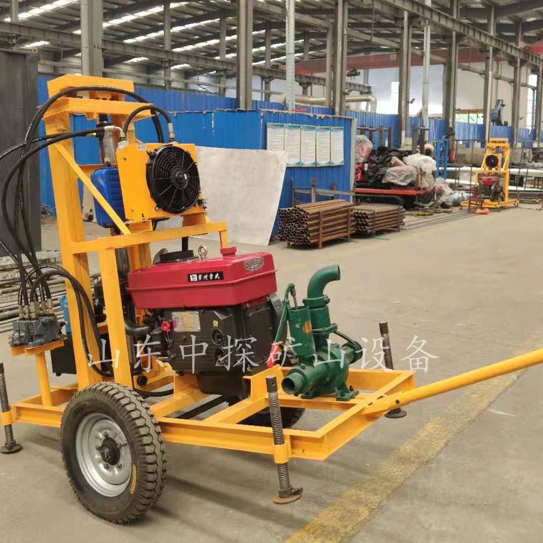 钻探设备钻井机柴油液压升降水井钻机牵引轮式打水井钻机