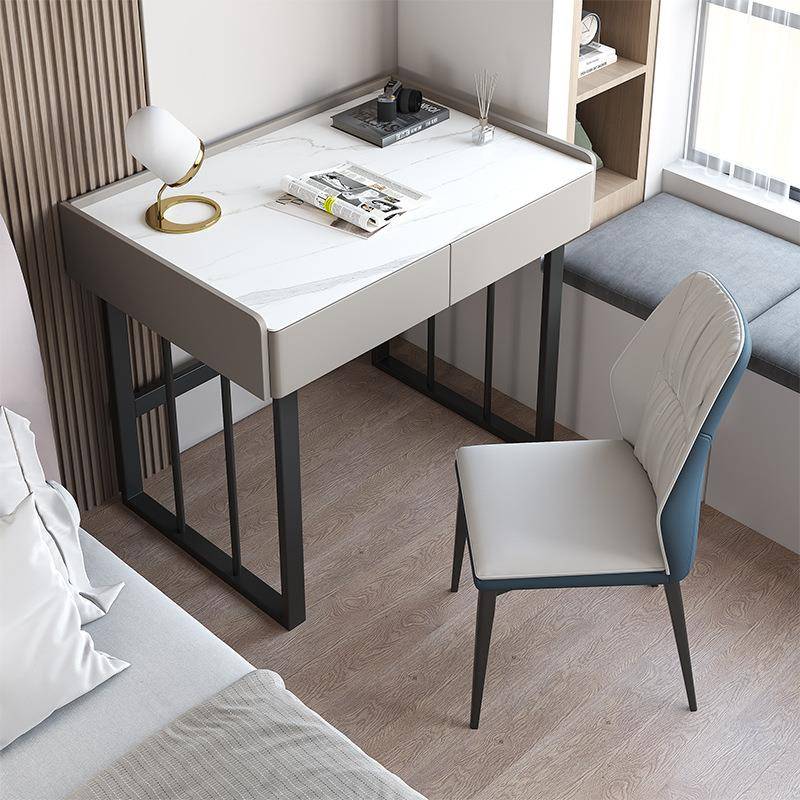 小户型80cm实木小书桌家用学生卧室学习桌现代简约书桌梳妆台一体