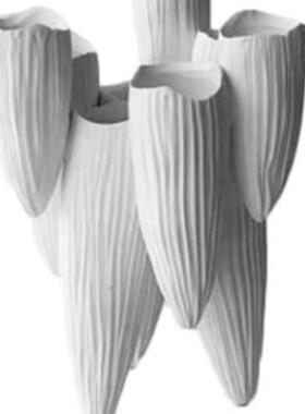 现代简约白色竹笋花瓶花器多管创意抽象家居样板间售楼部装饰摆件