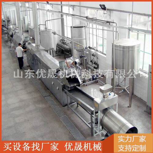 豆层腐线块全自动油炸流水 双网带防漂浮PMW产油炸设备 大型油炸