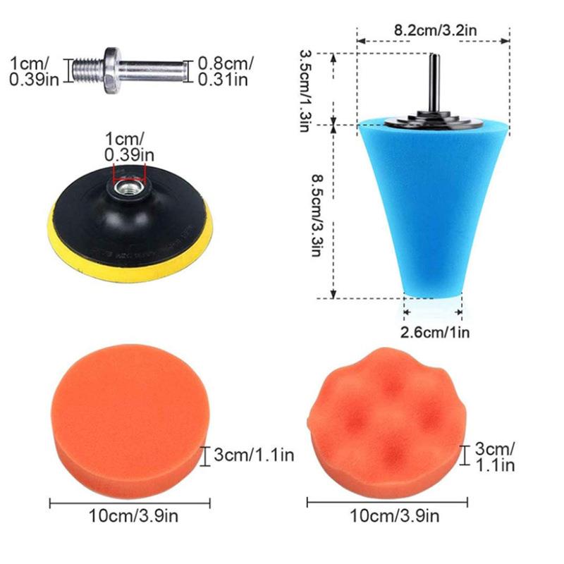 【折扣价】跨境产品3英寸14pcs汽车抛光海绵轮锥形轮毂抛光海绵垫