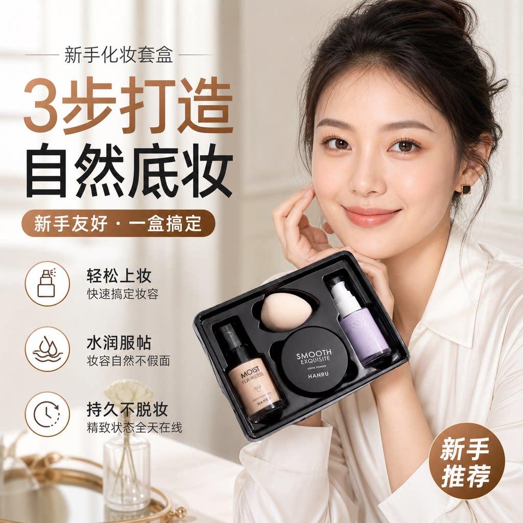 正品彩妆套装初学者全套组合礼盒粉底液隔离散粉妆前持久不易脱妆