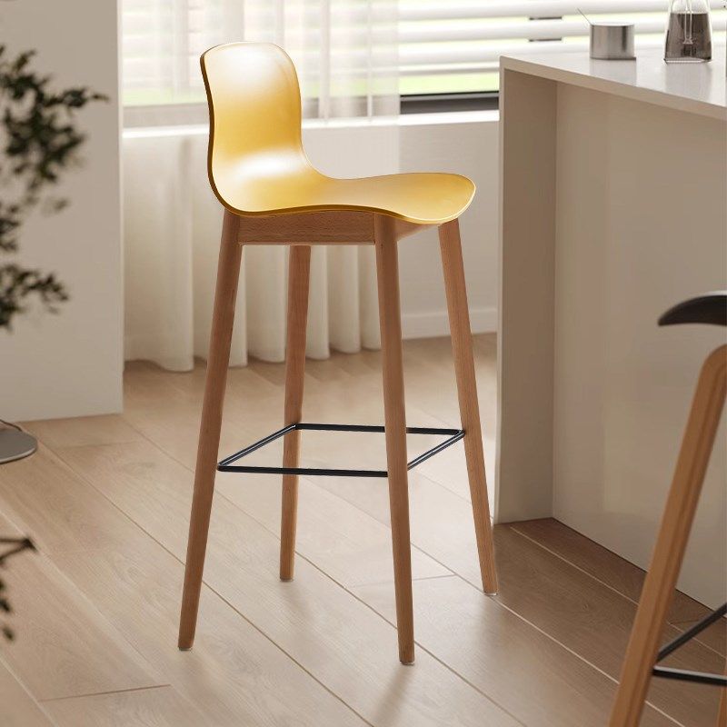 北欧实木吧台椅家用靠背高脚凳奶茶店吧椅现代简约高脚椅前台吧凳,住宅家具,家用高脚椅,淘宝优惠券,粉丝福利购,淘宝优惠卷