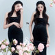 孕妇拍照服装 影楼孕妈咪摄影黑色丝绒吊带裙孕妇照衣服在家拍 新款