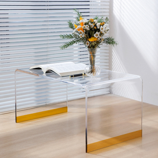 金脚亚克力飘窗台小茶几透明桌子榻榻米矮桌炕几民宿酒店卧室简约