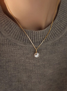 韩国淡水珍珠项链女小众设计高级感纯银颈链2024年新款爆款锁骨链