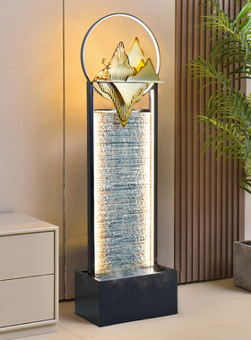 落地轻奢水幕墙流水摆件客厅电视柜旁边招财装饰循环水景开业送礼